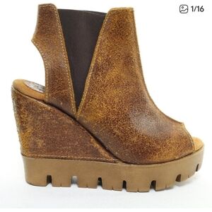 Brown Wedge Ankle Boots